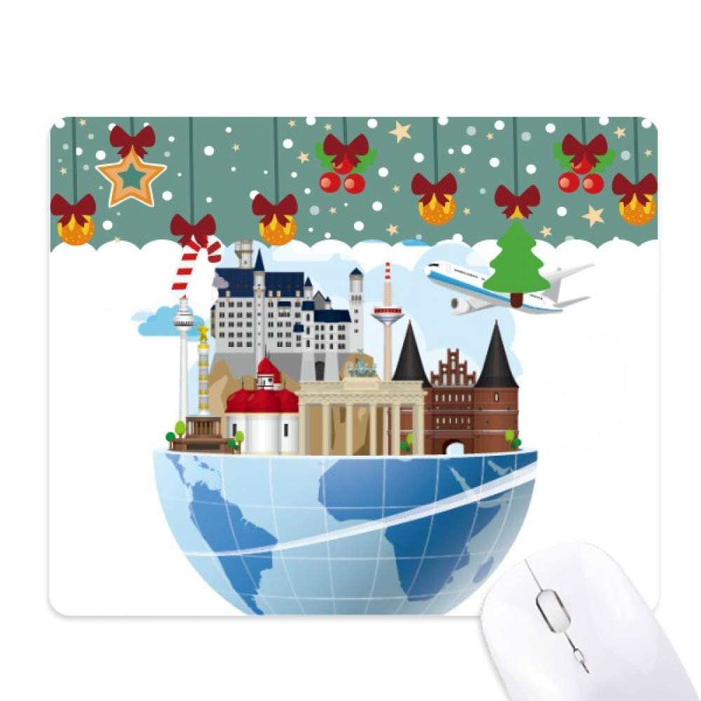 Tapis de souris avion Landmark Journey Germany Noël tapis caoutchouc - 5