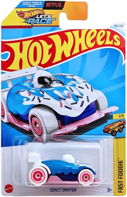 Amazon.com: Hot Wheels Donut Drifter, 1/5, White/Blue/Pink, Fast Foodie ...