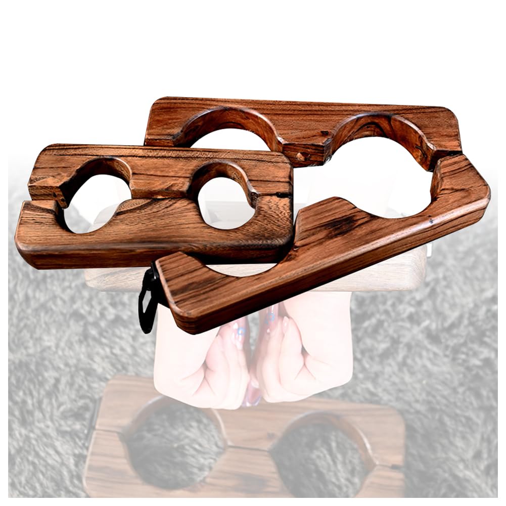 Joug bondage en bois 2pcs avec fixations confortables pour femme