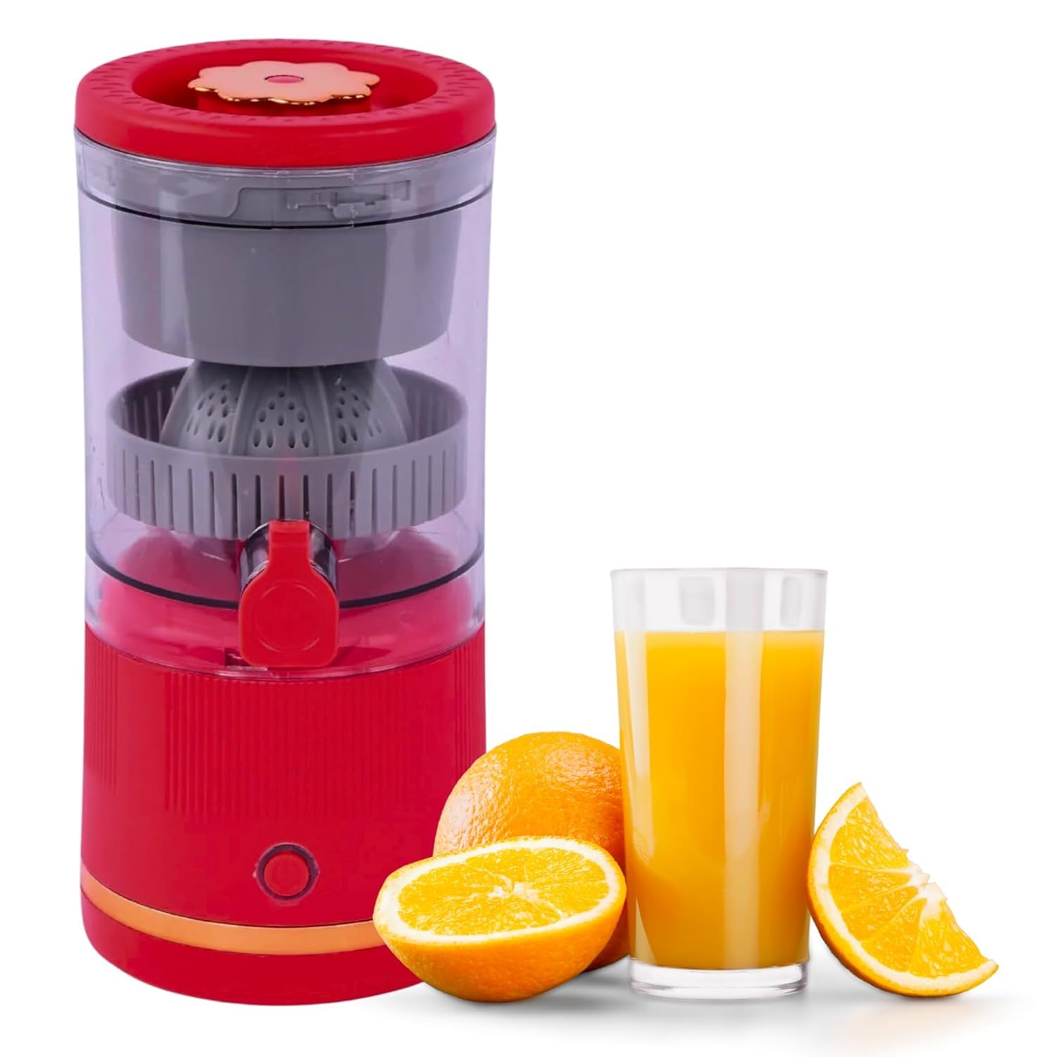 Drumstone (𝟐𝟎 𝐲𝐞𝐚𝐫𝐬 𝐰𝐚𝐫𝐫𝐚𝐧𝐭𝐲) Small 7.4V Electric Citrus Juicer – Easy to Use Red Juicing Machine for Fruits-image-15
