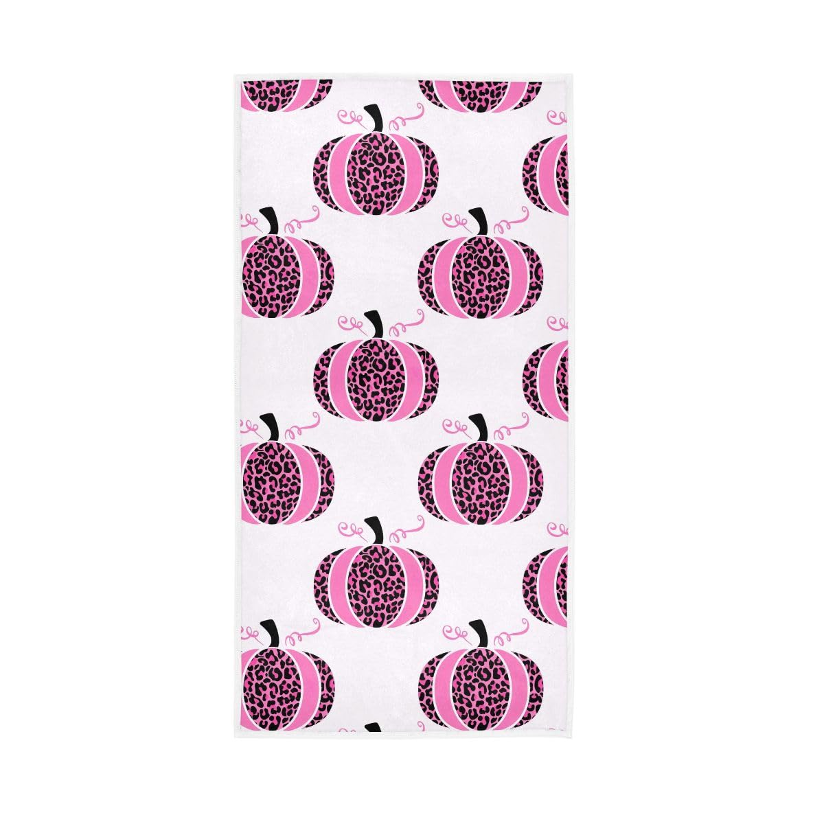 HUYGD Leopard Pumpkin Hand Towels, Bathroom Towel for Hand, Face, Hair, Yoga, Kitchen, Bath 15 x 30 Inches