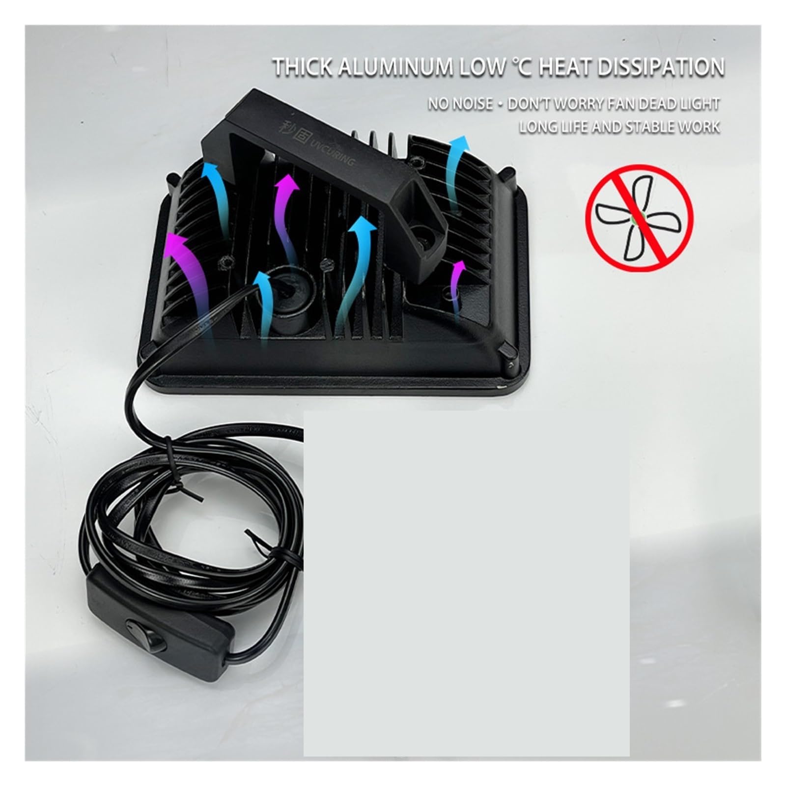 UV-Lampe, LED-UV-GEL-Härtungslampe UV-Lichthärtung Öldruckmaschine Glastinte Farbe Siebdruck 3D-Drucker 365nm 3.0-75