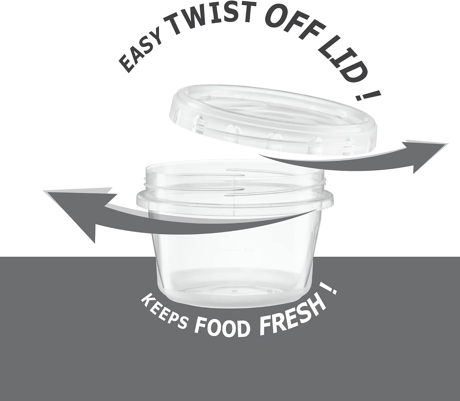 Elegant Disposables (16 Ounce 10 Pack) Clear Twist cap Containers with Screw on Lids Twist Top Food Storage Freezer Containers