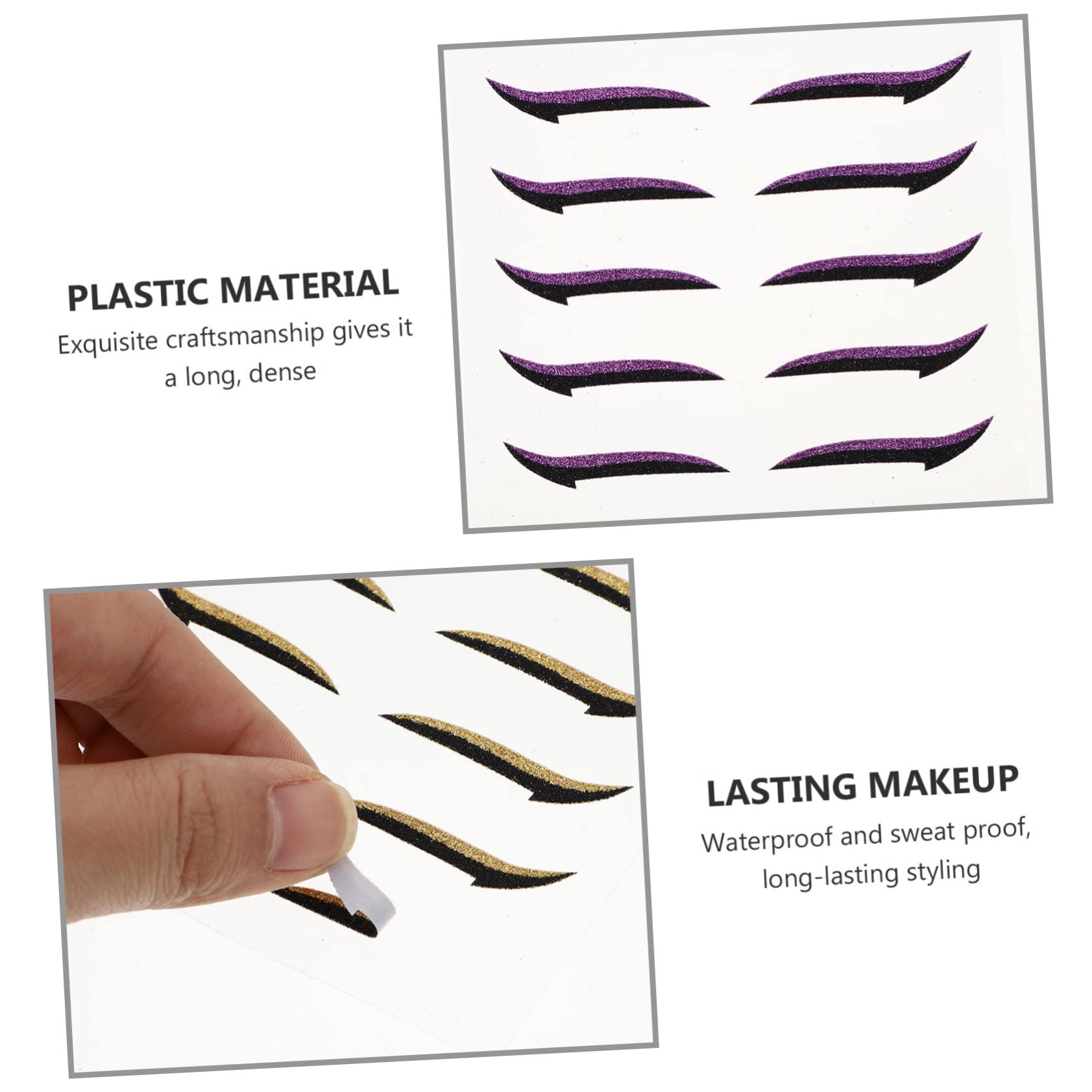 FRCOLOR 160 Paia Eyeliner Adesivi Per Decalcomanie Stickera Adesivi Glitterati Strumenti Per Il Trucco Degli Occhi Adesivo Per La Pelle Degli Occhi Doppia Palpebra Plastica