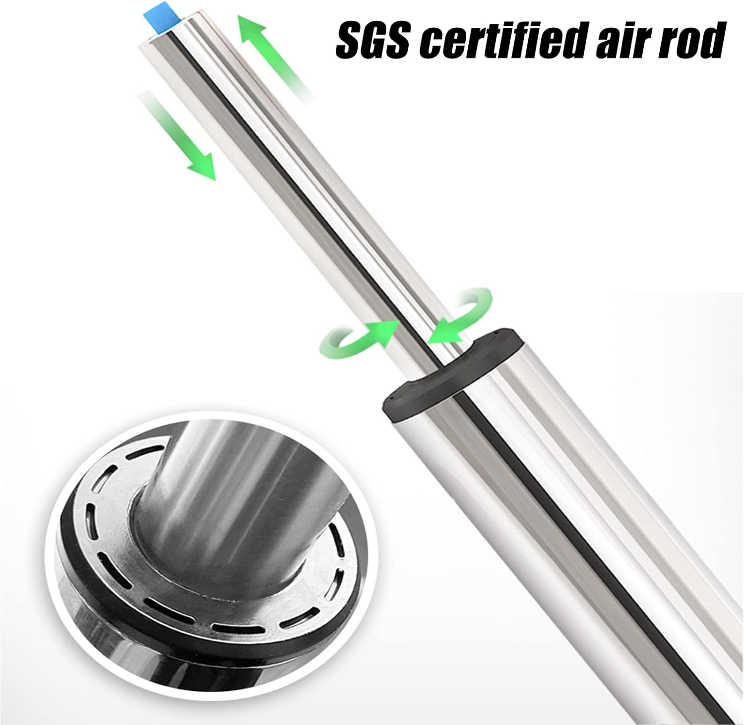 Close-up of SGS certified air rod for height adjustment