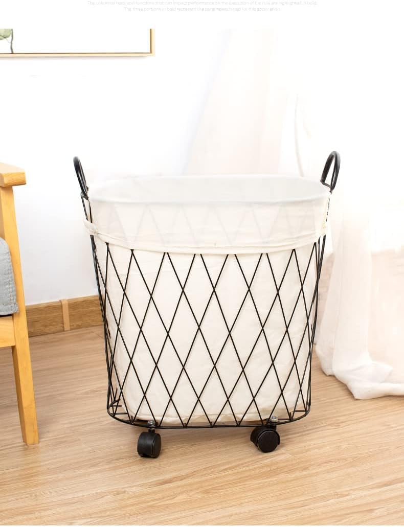 収納バスケット 収納かご ランドリーバスケット キャスター付き 鉄 収納ボックス 北欧 アイアンアート 洗濯かご 衣類収納かご 小物