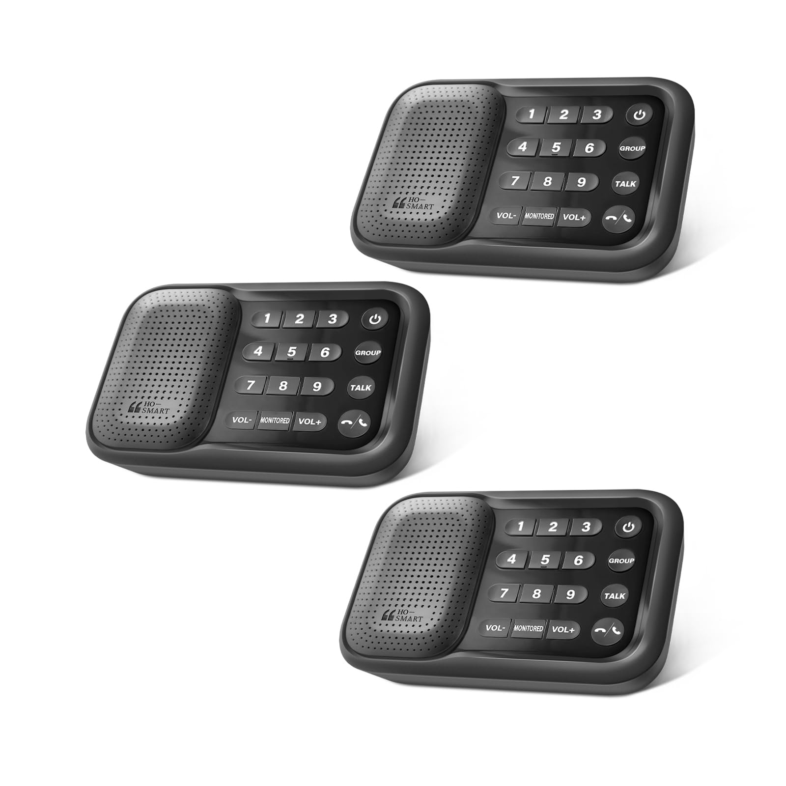Hosmart Intercoms Wireless for Home, 2024 Upgraded Full Duplex Wireless Intercom System for Home Use, Battery Powered Intercom 400M Range Portable Home Intercom for Business(3Pack)