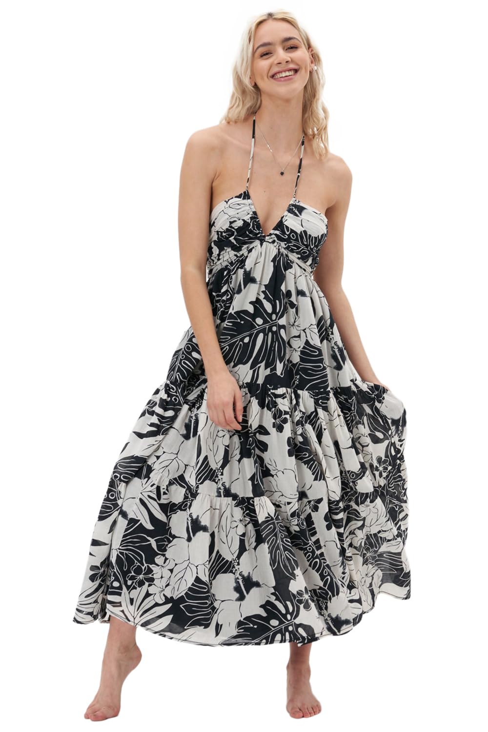 american eagle Women's Cotton A-Line Midi Dress-picture-20
