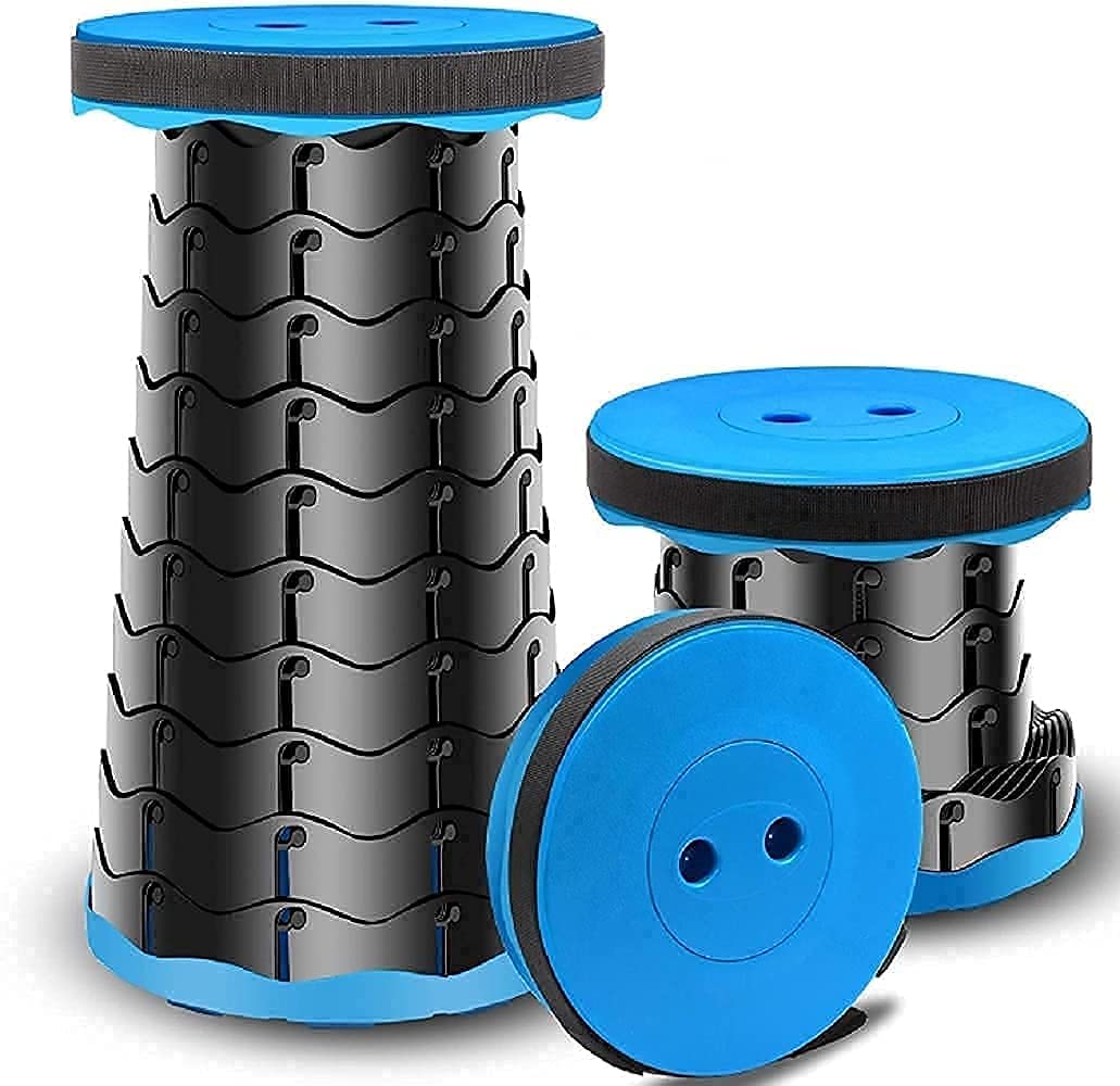 GTC Retractable Folding Stools, Portable Lightweight Stool for Indoor and Outdoor Traval, Fishing, Camping Garden Use (36283-3) (Blue) (B09GVXPZ1L) Amazon Price History, Amazon Price Tracker