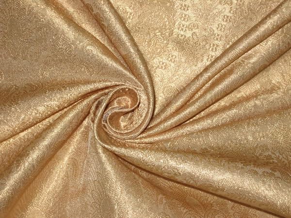 Tissu brocart en soie or sable 44" de large pour haute couture BRO106