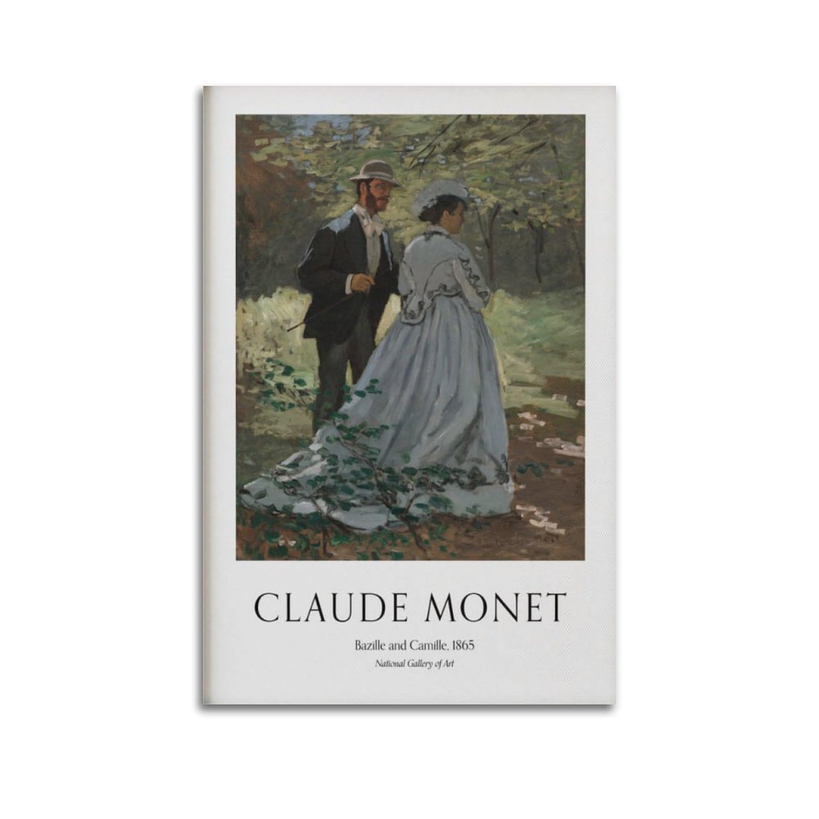 xiaoxiaoshen Claude Monet 'bazille And Camille' Exhibition Canvas Poster Wall Art Prints Room Aesthetic Murals Bedroom And Living Decorations 20x30inch(50x75cm)