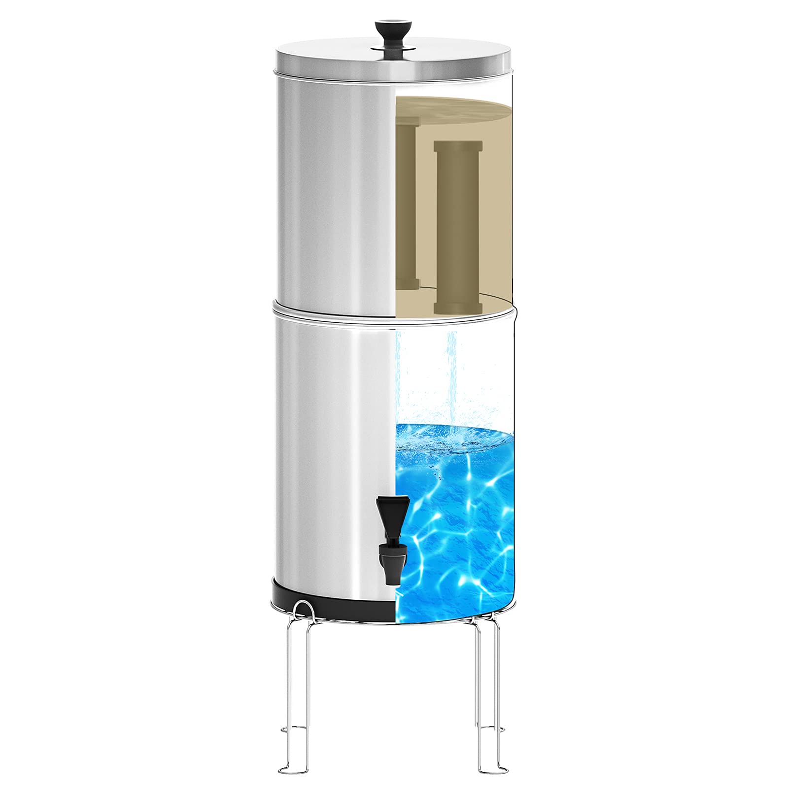 di filtraggio dell'Acqua a gravità Secchio di filtrazione dell'Acqua per la casa Campeggio all'aperto Escursionismo Preparazione alle emergenze