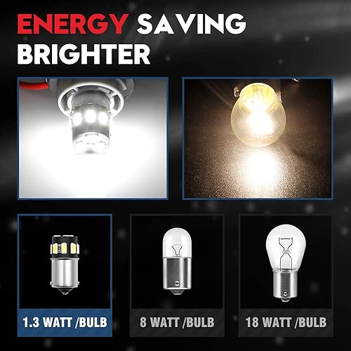 Miniatura 3 de VehiCode - Lámpara LED de 12 V blanca 67 89 97 1155 5007 súper brillante 1141 1003 1156 1295 93 BA15S bombilla LED de repuesto para caravana,