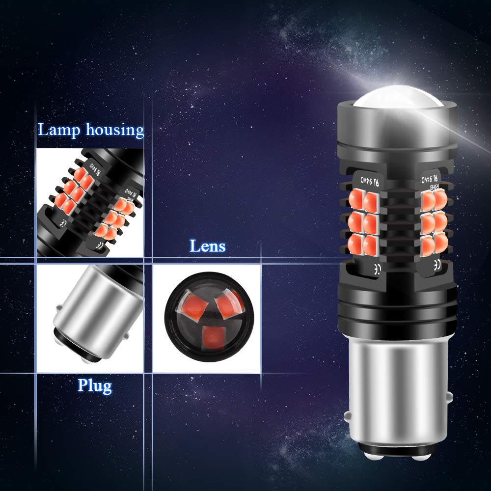 Kit Luci LED 1157 P21/5W Per Moto - Rosso, Stile Bullet, Con Copriobiettivo Fumé, 2 Pezzi - Foto 8