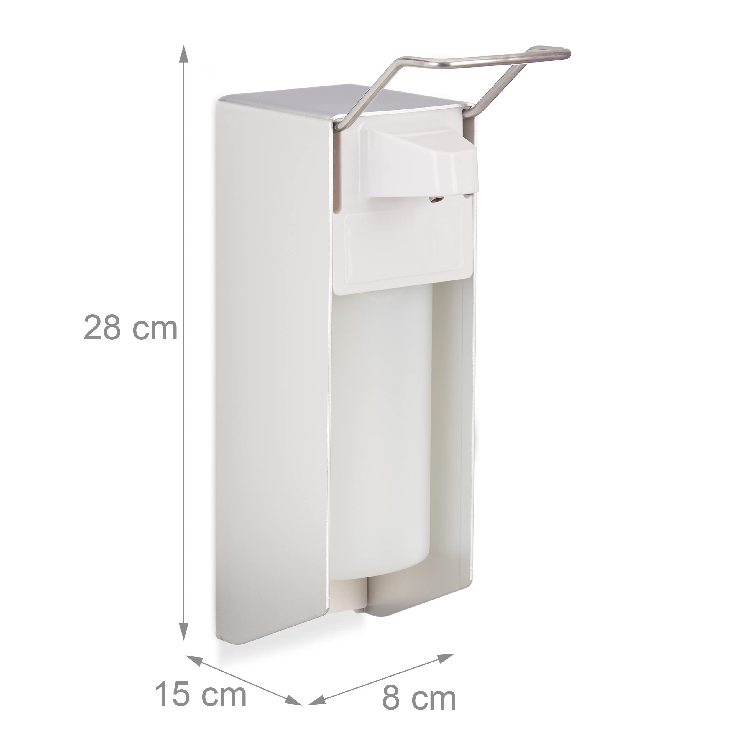 10x Dispenser Sapone 500 ml, Erogatore Disinfettante Fissaggio a Parete, Dosatore Bagno, Portasapone Gomito, Bianco