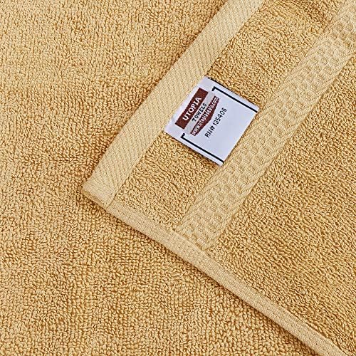 Utopia Towels 8 Piece Towel Set - 2 Bath Towels, 2 Hand Towels and 4 Washcloths Cotton Hotel Quality Super Soft and Highly Absorbent (Beige)