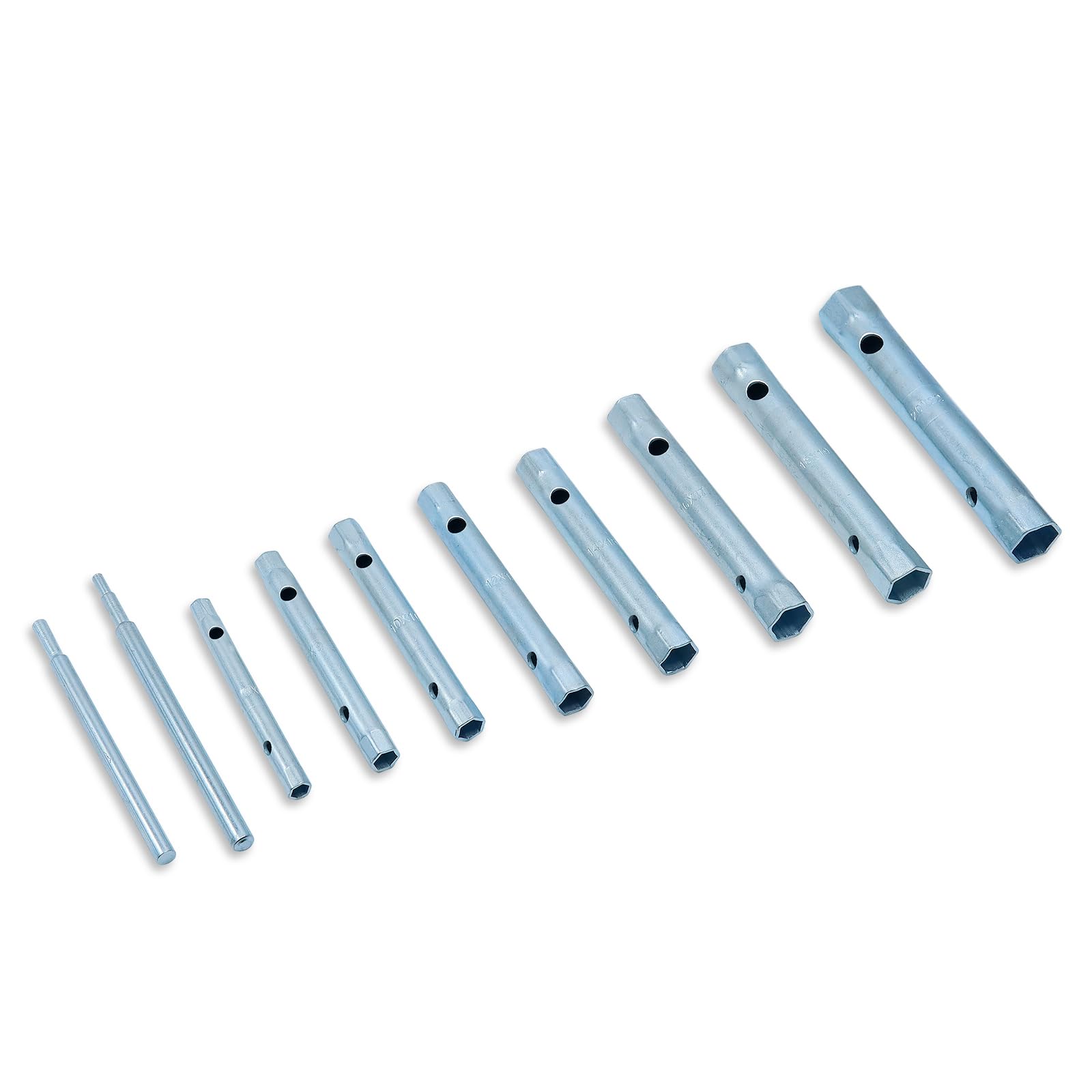 CCLIFE Juego de llaves tubulares 10 Piezas,Llave de Tubo Huecas con Varilla Giratoria para Grifo, Las Bujías 6 x 7-20 x 22 mm