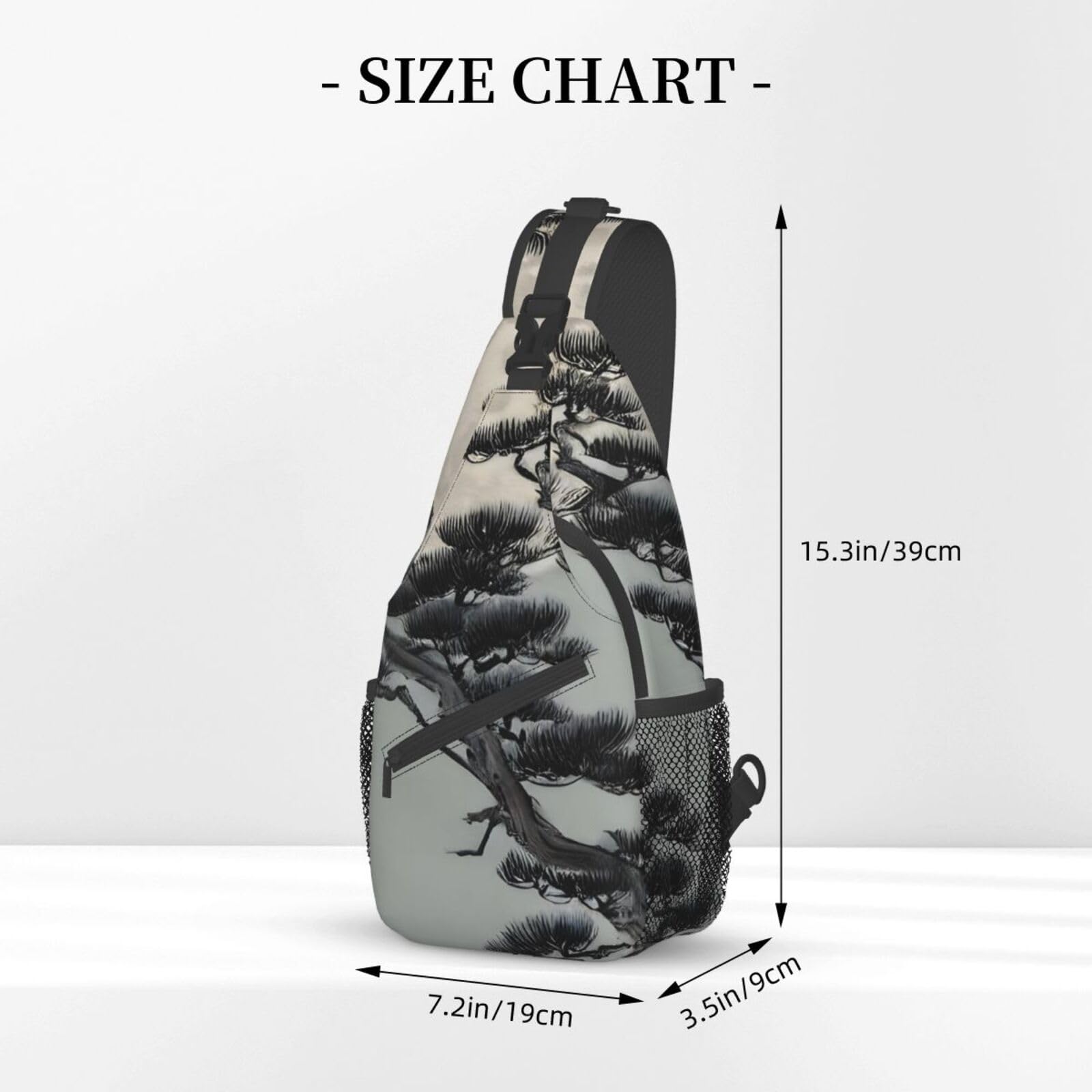 Pine Tree Under The Moon Backpacks, Men'S And Women'S Chest Bags, Crossbody Bags, Hiking Fashion Shoulder Bags Outdoor Sports