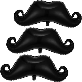 Beard Balloons Father's Day Balloons Big Black Beard Foil Balloon for Father's Day Party Decorations Fathers Day Decor Supplies Ballons Arch Kits Party Balloon Sets 3pcs