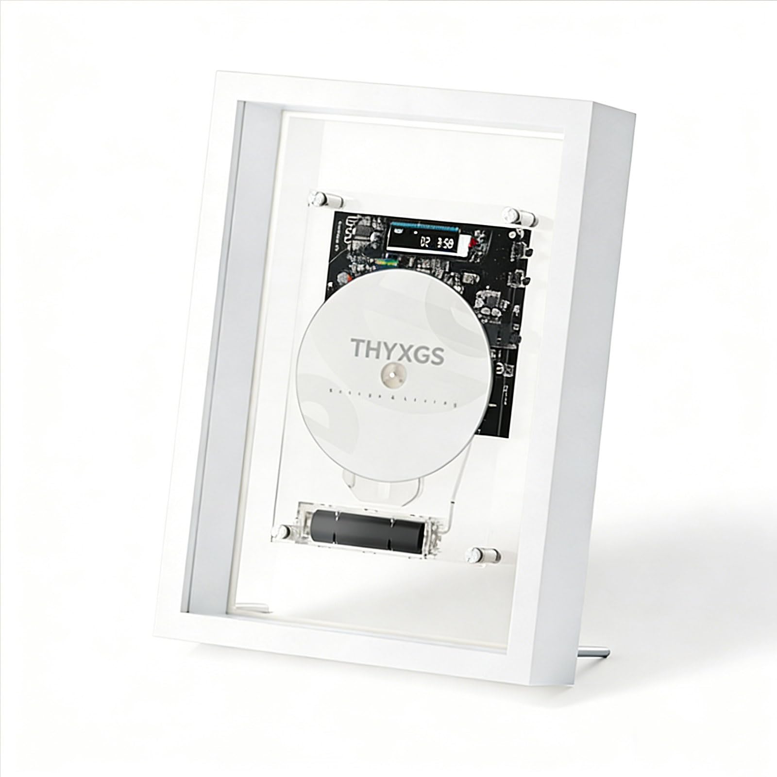 CD Player, Wall-Mounted Music Frame with Bluetooth 5.0 and 3.5mm AUX, LED Digital Display and Remote Control, Ideal for Home Decor