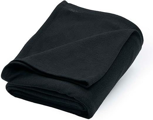 Brookstone Travel Blanket - 2 in 1 Warm Soft Fleece Travel Blanket with Carrying Pouch - Compact Travel Car Airplane Blanket, Black