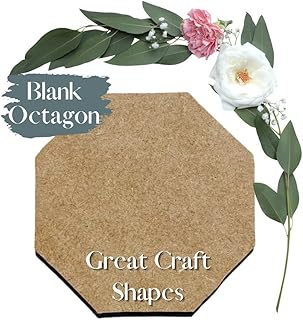 Blank Octagon | Wood Octagon | Wooden Craft Octagon | Blank Wood Octagon | Wood Blanks | Wood Disc | Kids Art | School Projects | DIY (9.5")