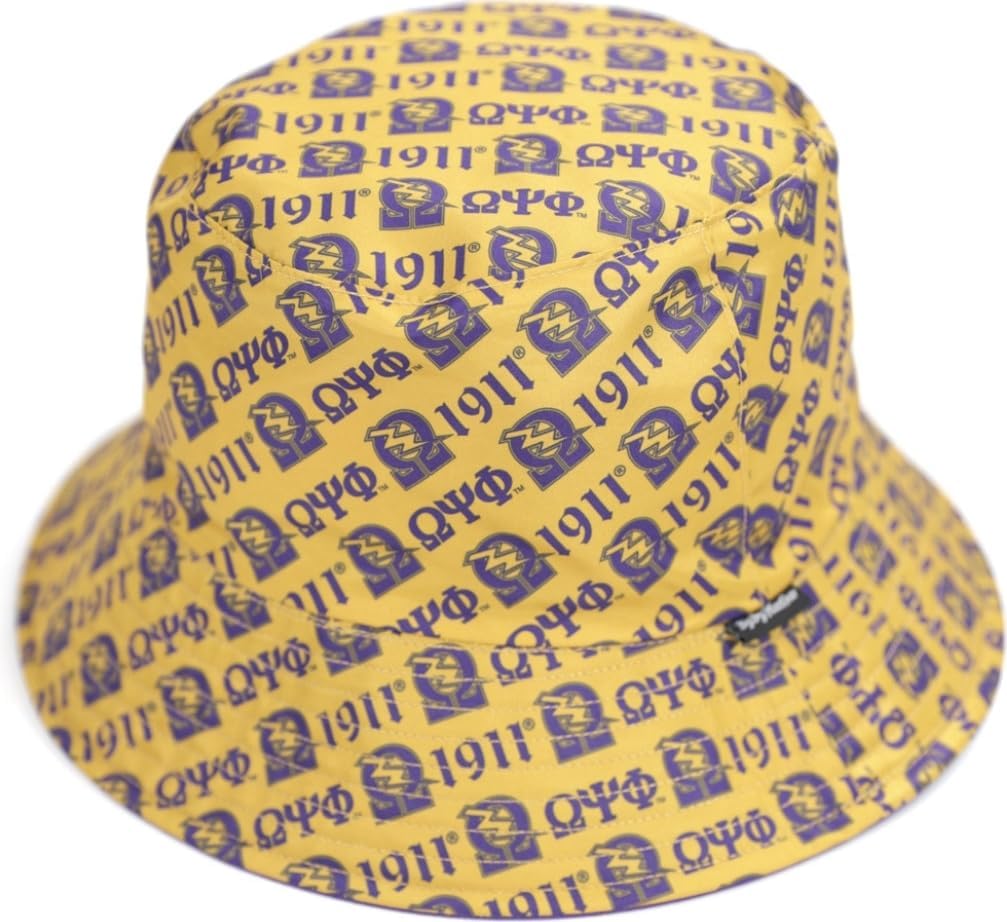 Big Boy Omega Psi/Ψ Phi Divine 9 S145 Reversible Mens Bucket Hat [Purple/Old Gold] - ID#62609