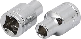 Aexit 28mm Long Hand Operated Tools 3/8-inch Square Drive 6mm 6 Point Impact Socket 2pcs Model:26as293qo150