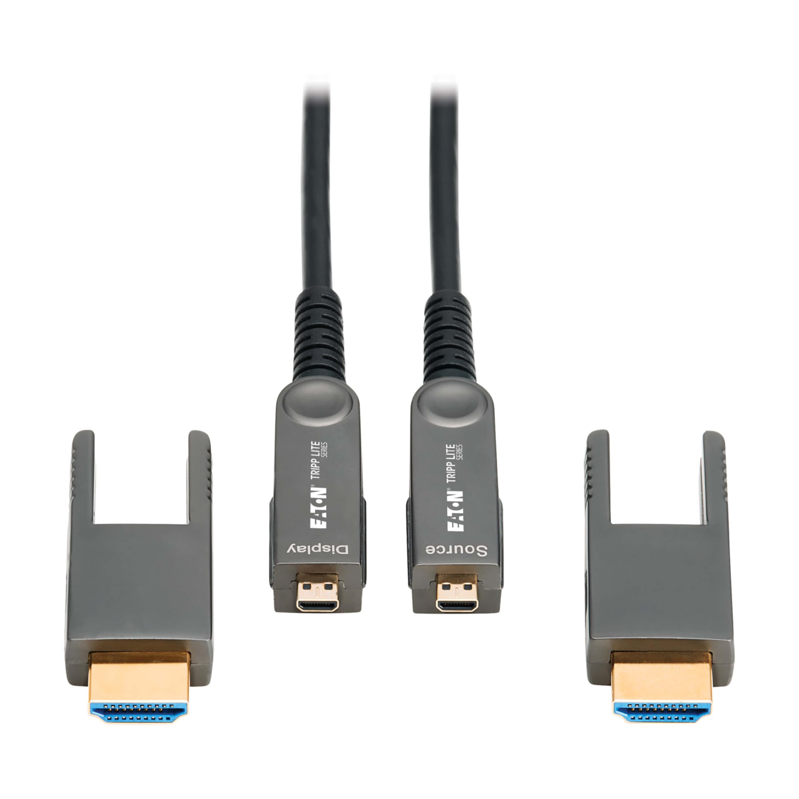 Tripp Lite Cable óptico activo de fibra HDMI de larga distancia (AOC), 98 pies, conectores desmontables para Micro-HDMI, UHD 8K @60Hz, HDR, HDCP 2.3, negro, 3 años de garantía (P568FMM-30M-8K6)