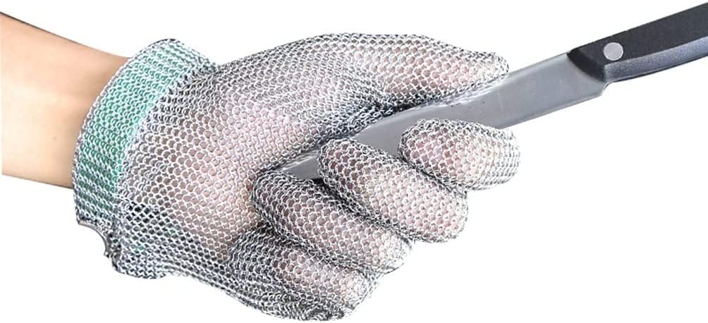 CukUJH Anti-cut Gloves Stainless Steel Cut Resistant Gloves, Grade 9 Protective Safety Work Gloves, Food Grade Safety(Small)