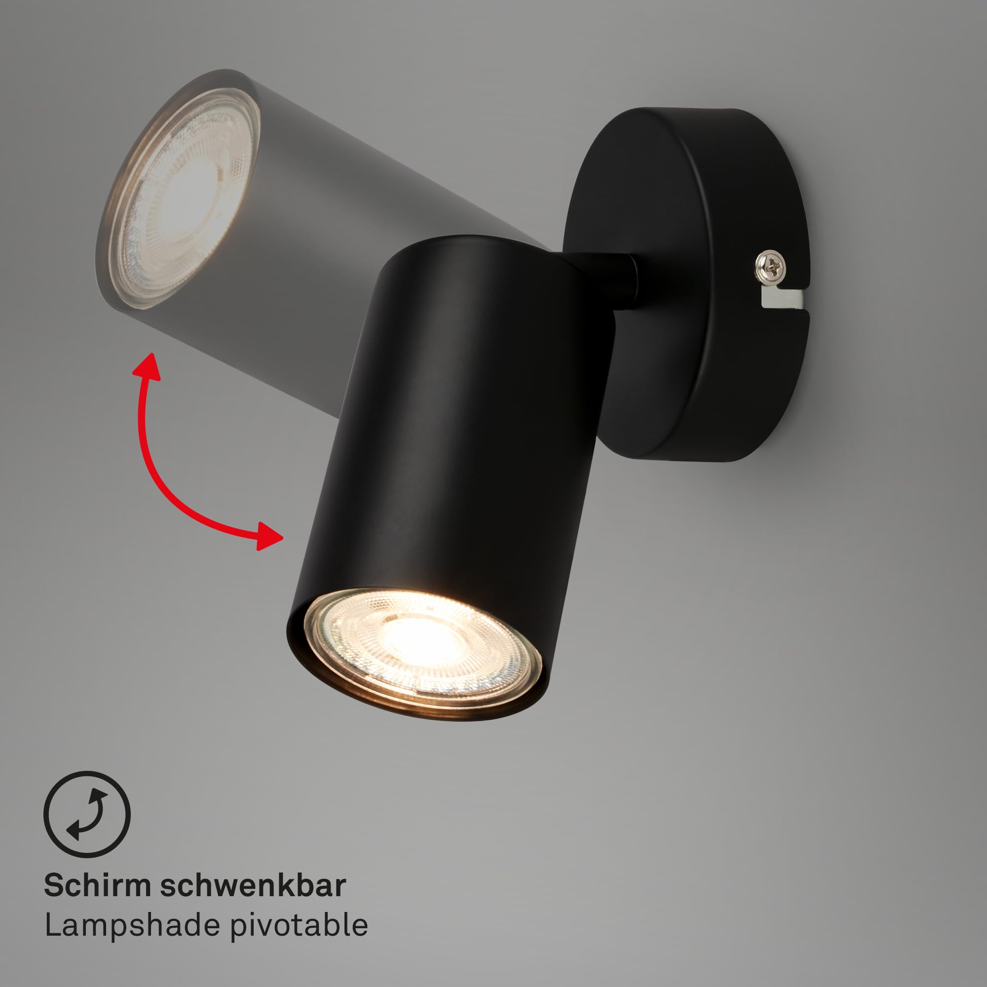 BRILONER LED Badkamerverlichting - wandlamp met GU10 fitting - IP44 spot - draaibaar