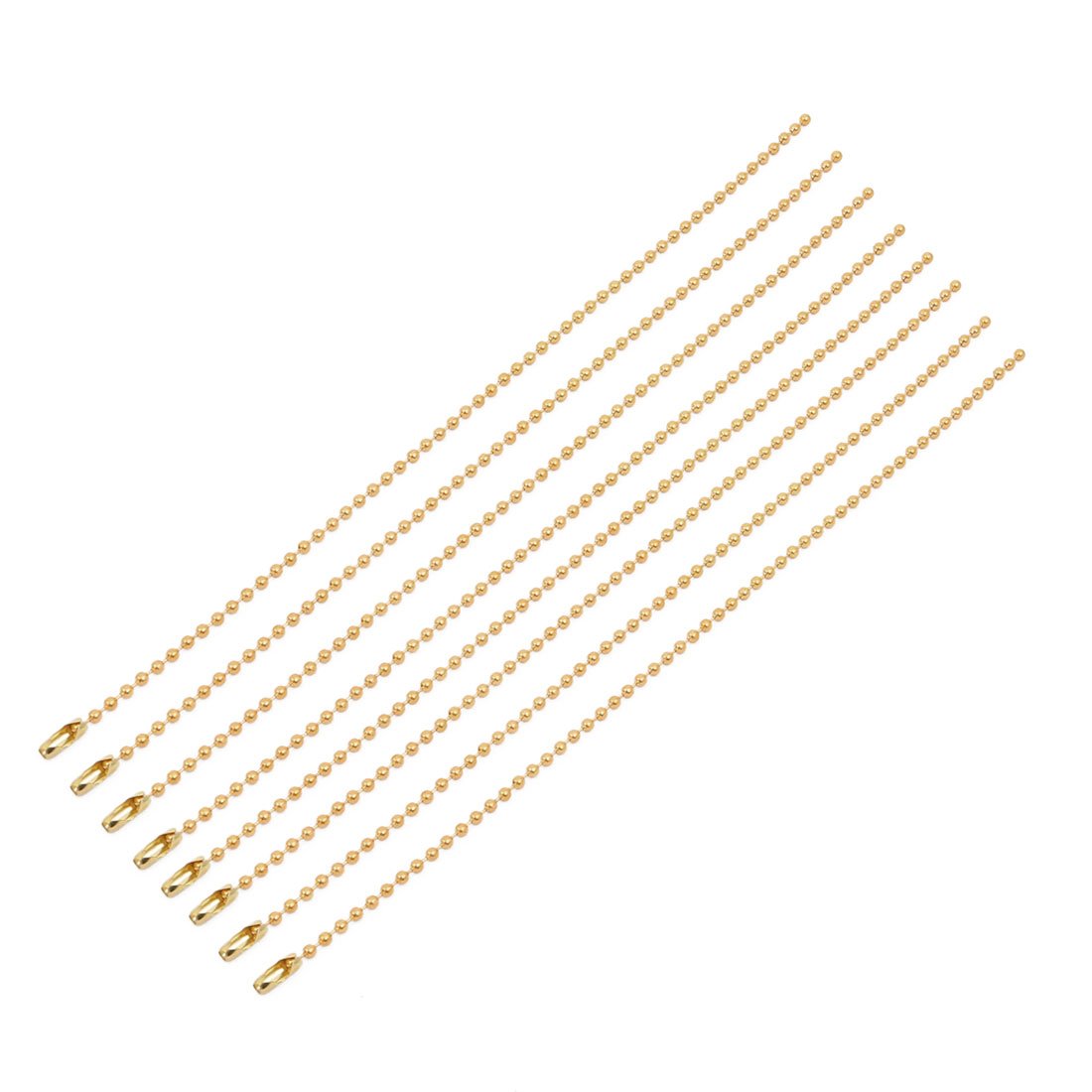 Aexit 8Pcs 2.4mm Lighting fixtures and controls Diameter Copper Beaded Connector Ball Key Chain Gold Tone 20cm Length