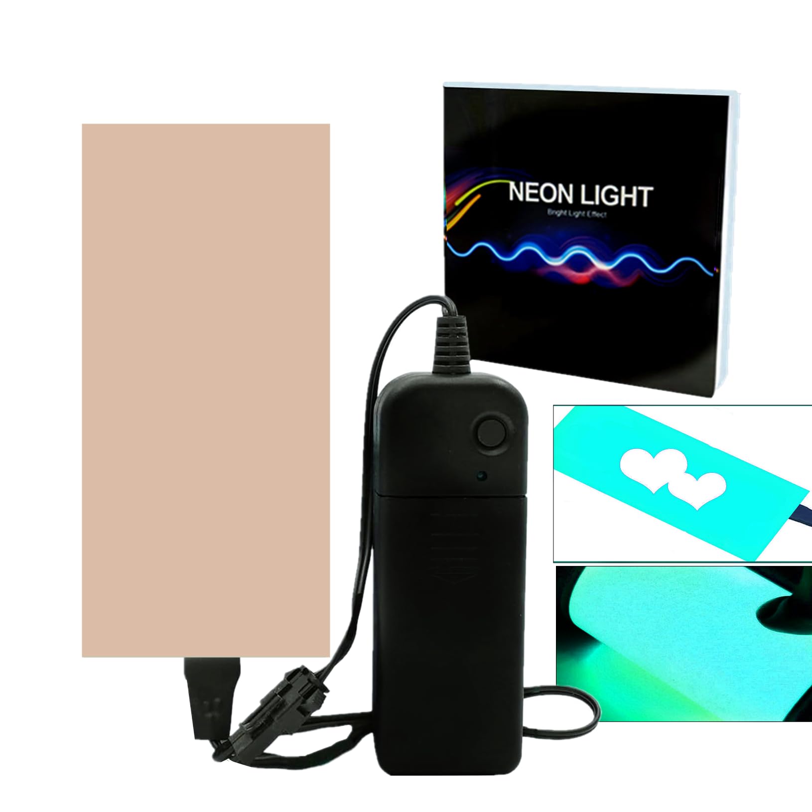 Flexible Led Panel,Electroluminescent Panel Sheet EL Tape Cuttable Soft for Mask Eye Cosplay Party Decor DIY-Continuous/Slow Flash/Fast Strobe 12x5cm Light Blue