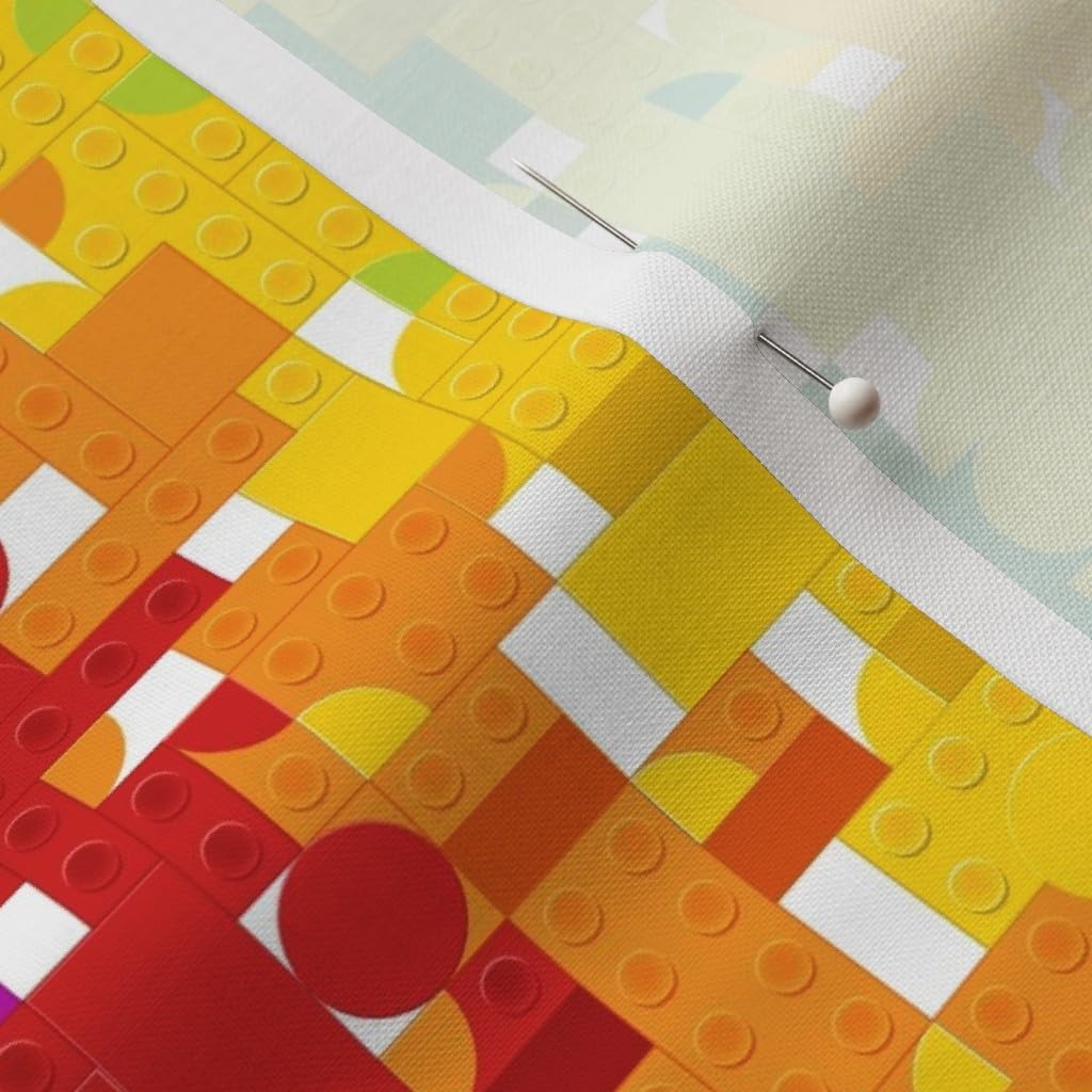 Spoonflower Fabric - Rainbow Building Block Colorful Small Classroom Pride Printed on Petal Signature Cotton Fabric by The Yard - Sewing Quilting Apparel Crafts Decor