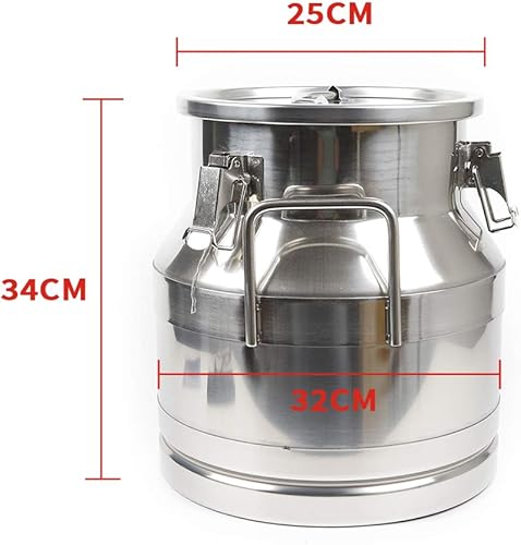 Miniatura 6 de Lata de transporte de leche de acero inoxidable, cubo de leche, cubo de vino, jarra de leche con tapa sellada, recipiente de almacenamiento de