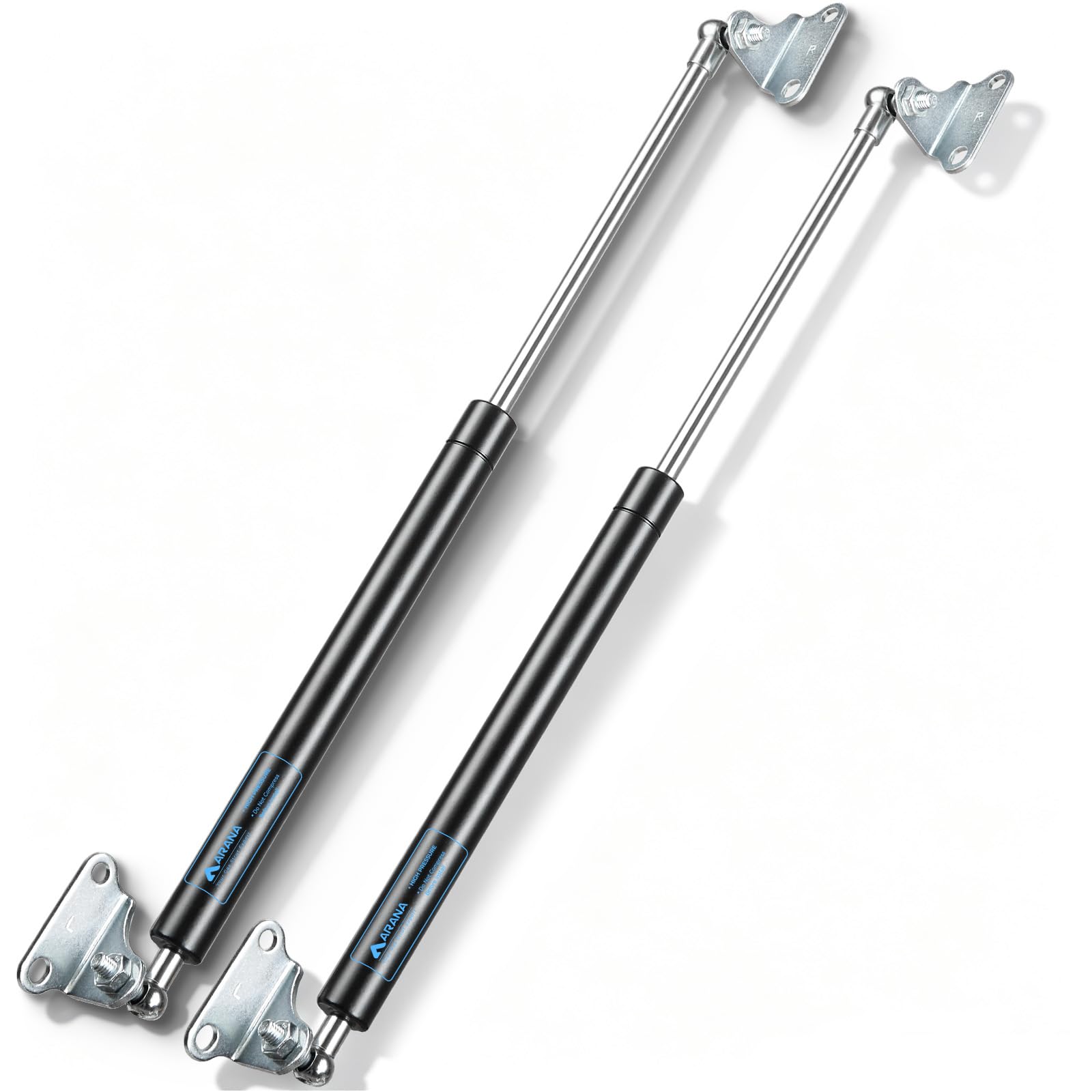 ARANA verin a gaz 500MM 200N/20KG Vérins Hydraulique avec Supports en L - pour Meuble TV Extérieur, Camion, Auvent, Porte de Sous-Sol, Coffre (Hydraulique/Équipements Lourds) - 2 Pièces