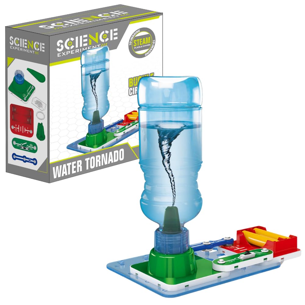 Buroku - Electronic Water Tornado Game | Create a Whirlpool with Bottle and Electric Circuit | STEM Experiment for Kids | Reusable and Educational | Includes Visual Guide