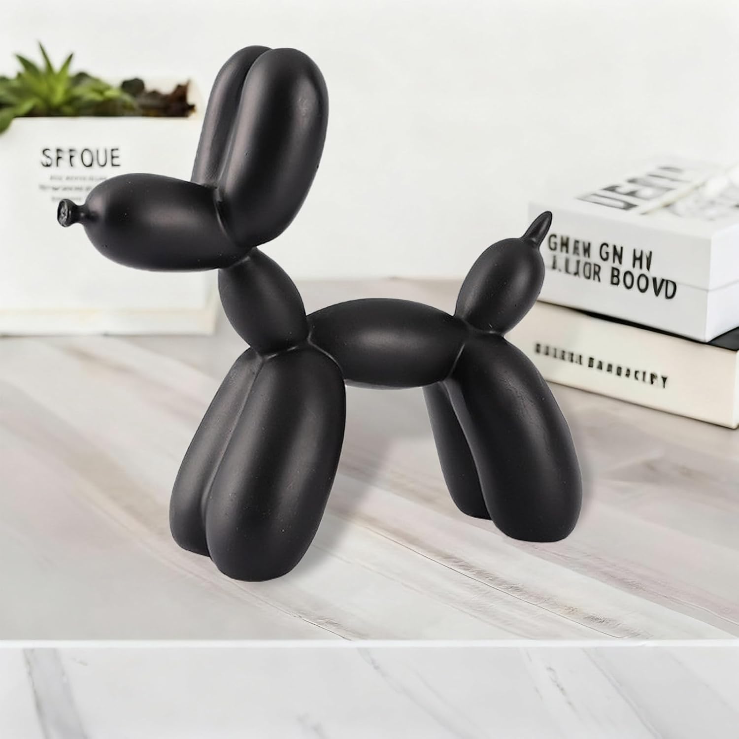 Balloon Dog Decor - 4" Small Knick Knacks Desk Statue for Shelf(Black)