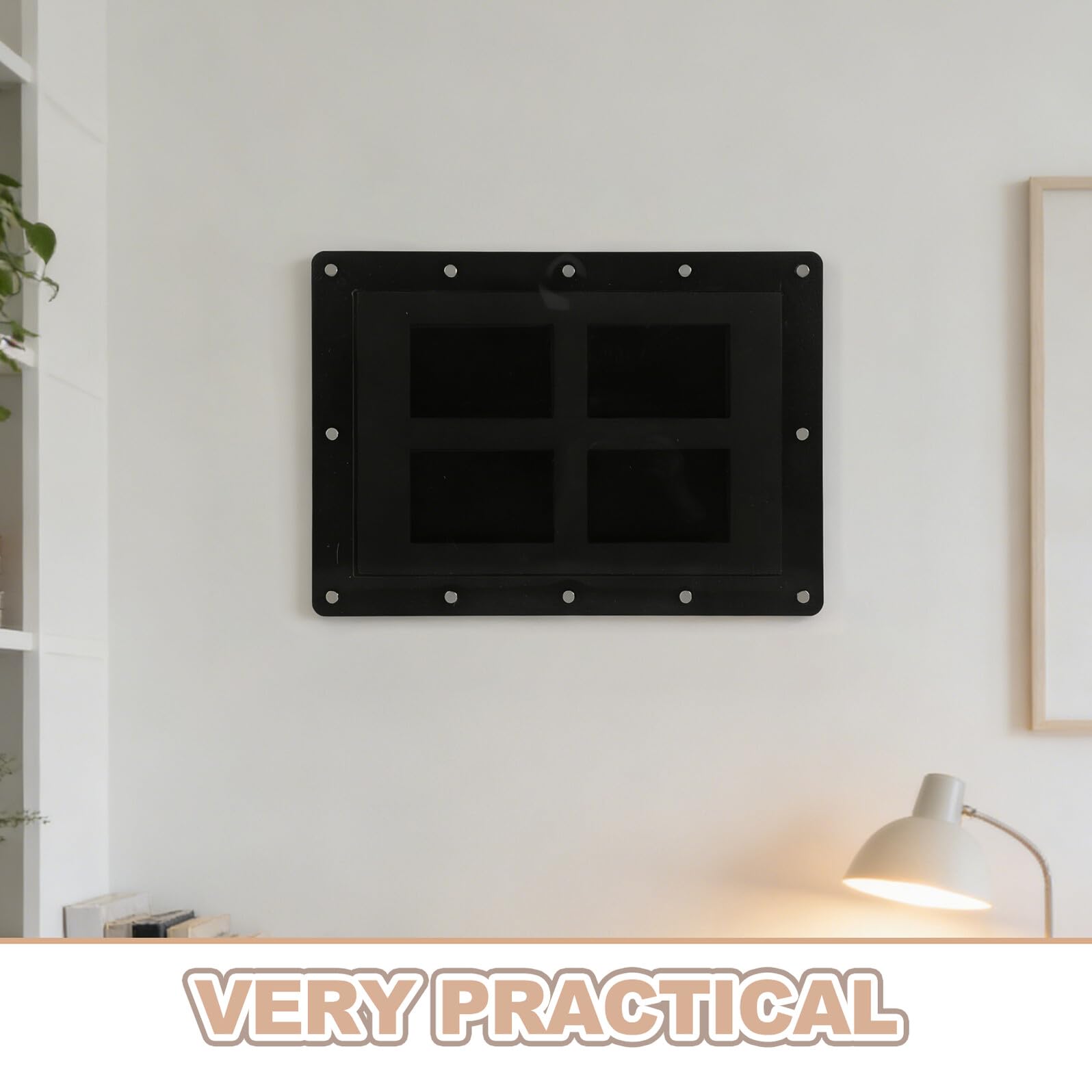 GALPADA Baseballkarten Wandrahmen mit 4 Fächern Transparente Sammelkarten Aufbewahrungsbox Wandmontiertes Kartendisplay für Sport und Baseballkarten Präsentationsvitrine für Zuhause
