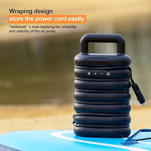 Miniatura 4 de Bomba de tabla de remo, bomba eléctrica SUP, bomba de aire portátil de alta presión de 20 PSI con inflado y apagado automático, función de
