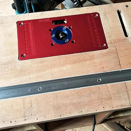JCFANTS Placa de inserção de mesa de alumínio com 2 anéis de inserção de roteador, placa flip para f