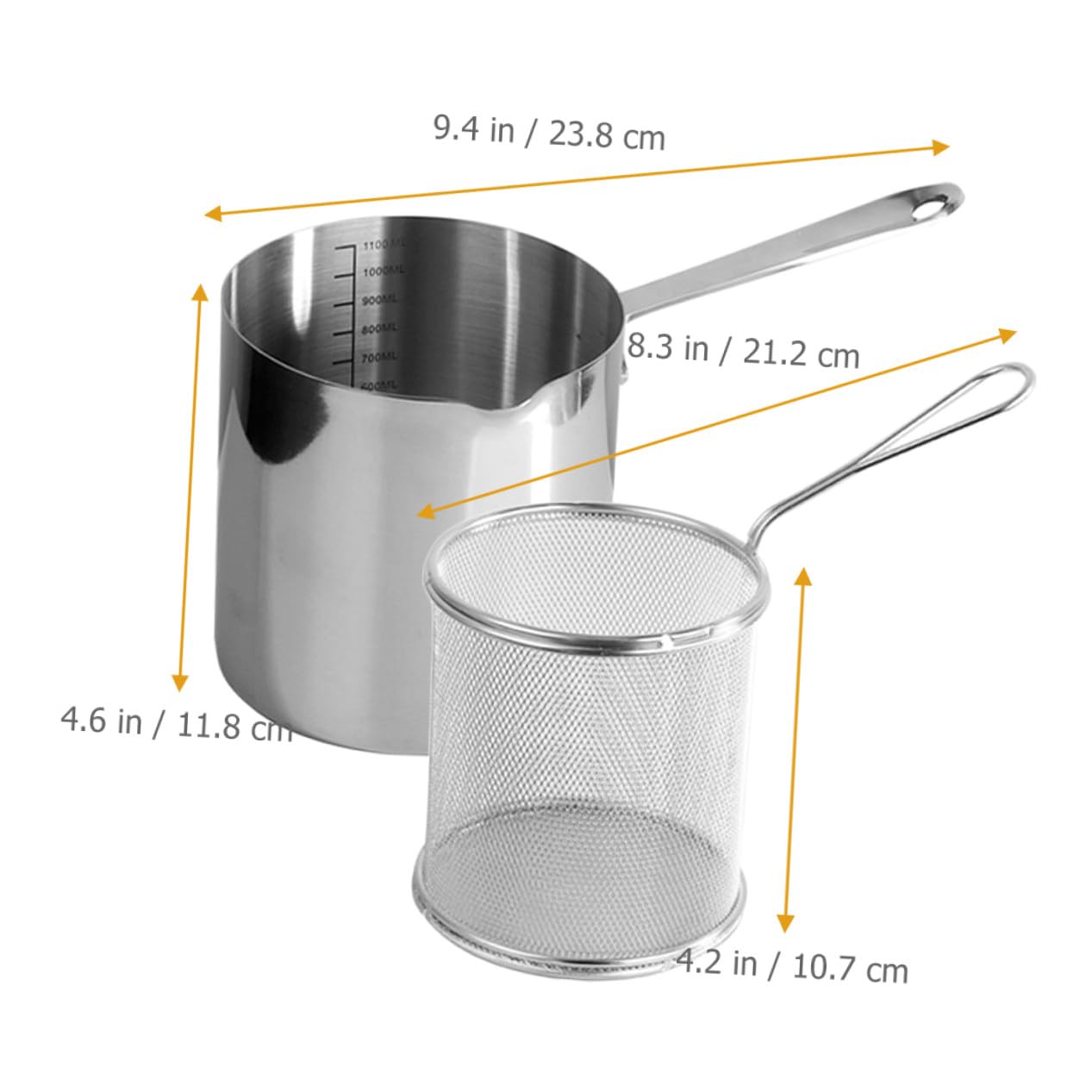 Alipis Freidora de Acero Inoxidable Cesta para Freír Alimentos Utensilios de Cocina Útiles para Freír Casa para Cocina Familiar