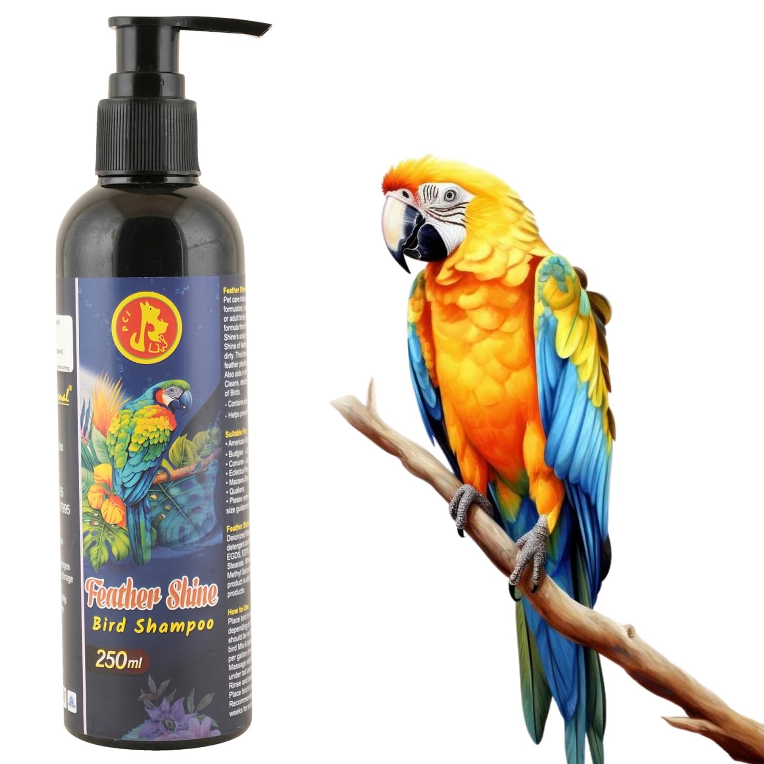 Pet Care International Feather Shine Bird Shampoo - Keep Your Feathered Friend Fresh and Vibrant with Feather Shampoo for Cockatiels, Cockatoo, Parrots, Budgies (250ml) (B0CXM3Z6HS) Amazon Price History, Amazon Price Tracker