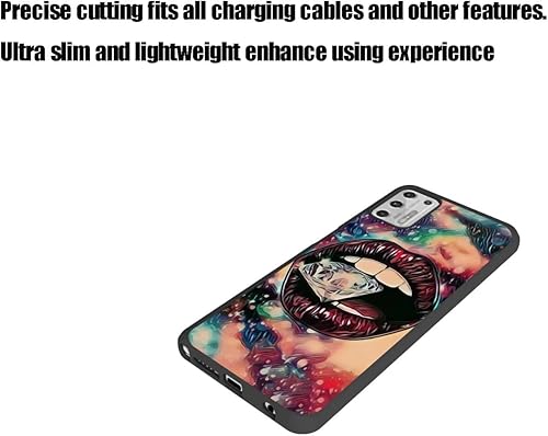 Miniatura 10 de Funda compatible con Moto G Stylus 2021, diseño gráfico de estrellas con purpurina y arco iris colorido de galaxia para hombres y mujeres, funda de