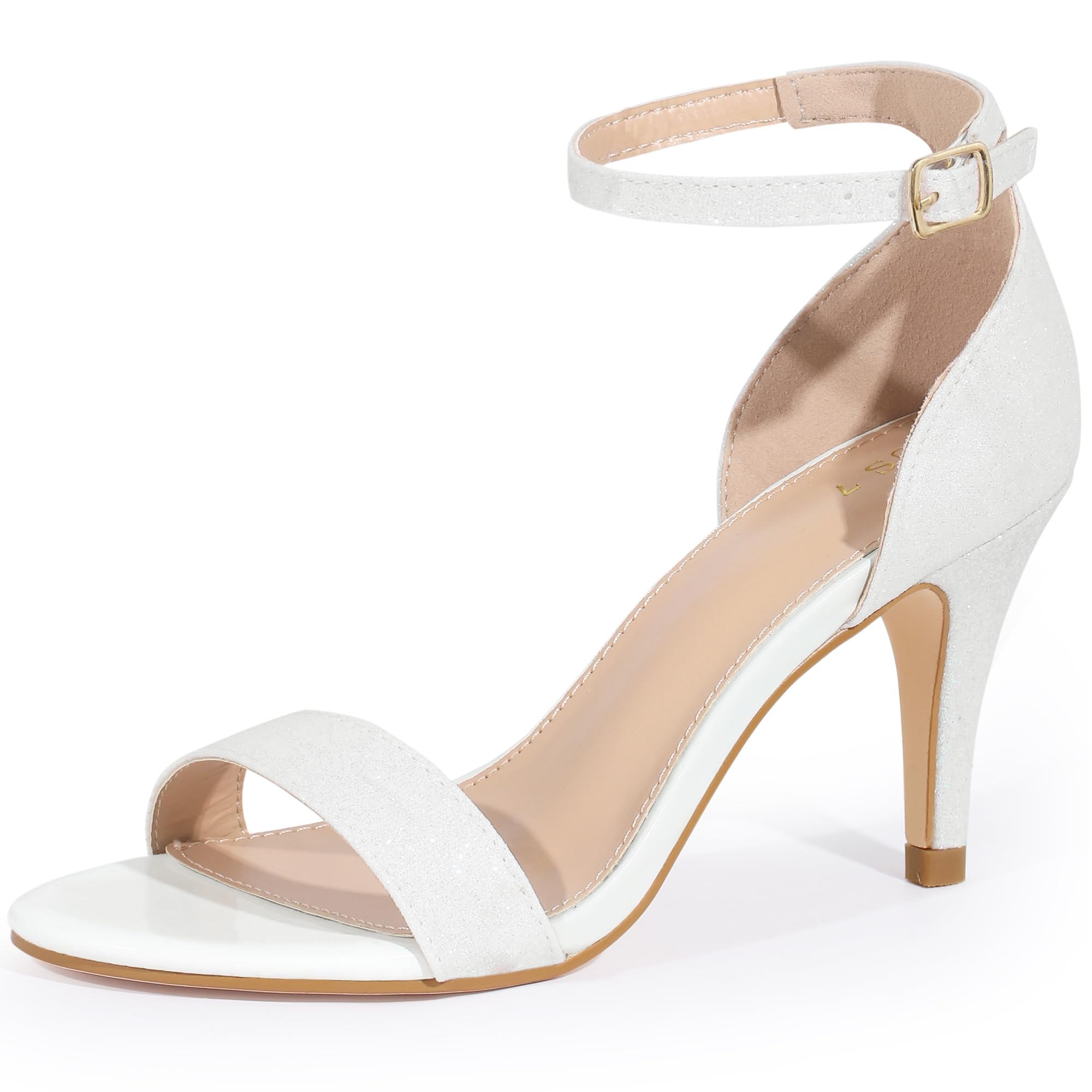 Sandales à talon aiguille à paillettes blanc 39 EU - 8