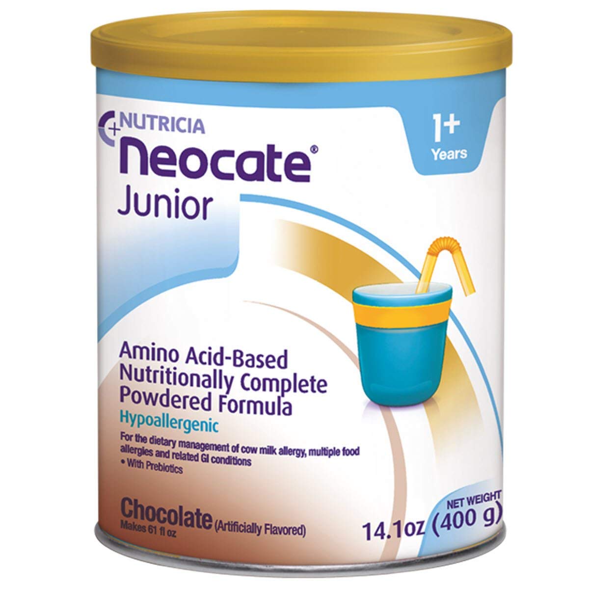 Neocate Junior Pediatric/Tube Feeding Formula Chocolate Flavor 14.1 oz. Can Powder, 12690-USA - Sold by: Pack of One