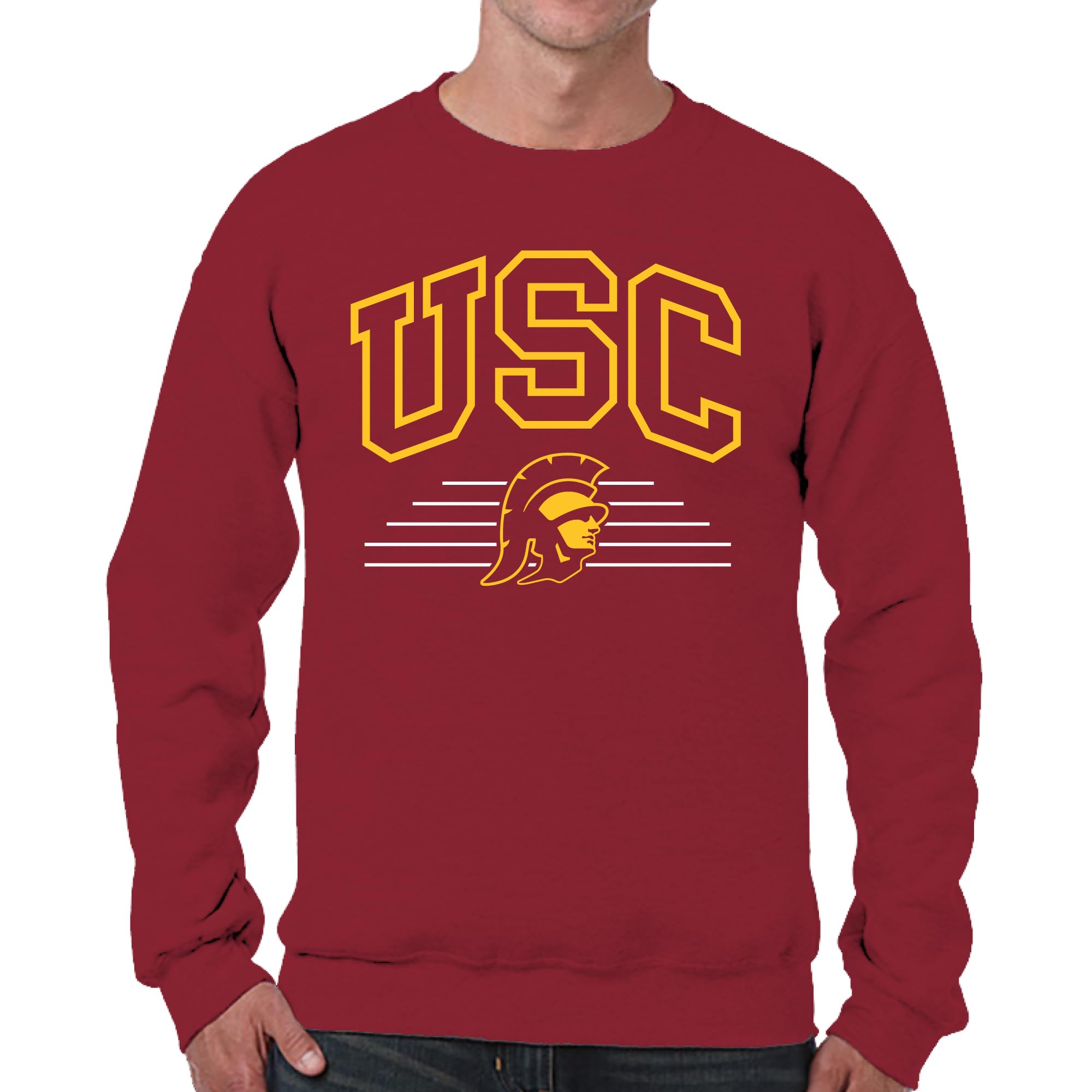 Campus Colors NCAA Adult Unisex Overtime Classics Crewneck Fleece Sweatshirt, Cozy Cotton Poly Blend, Timeless Design, Cardinal, S โ image 1