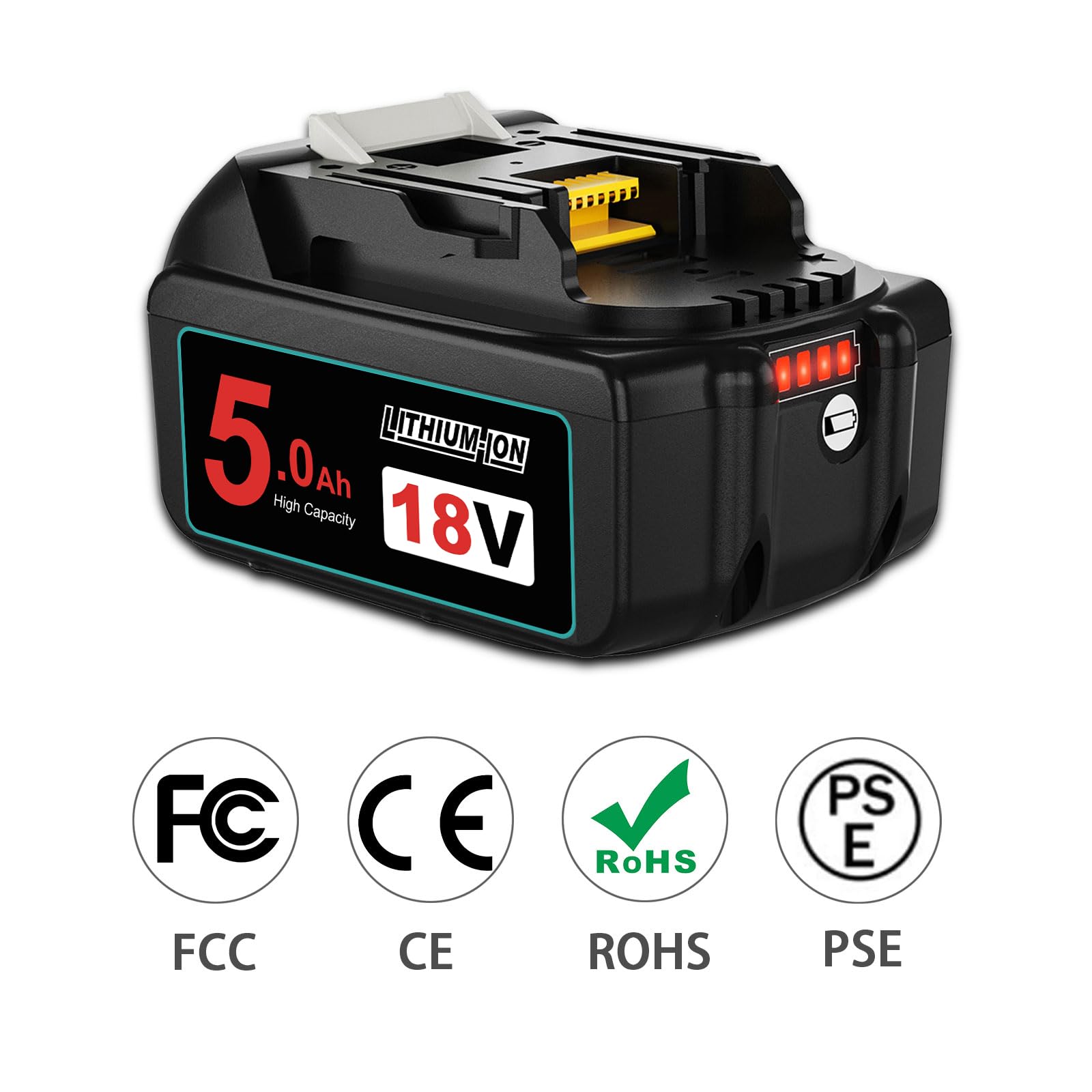 2 pezzi Goodexo 18V batteria di ricambio per batteria 18V BL1850B BL1850 BL1860B BL1860 BL1840 BL1830 BL1820 BL1020B BL1815 LXT400 per batteria 18V