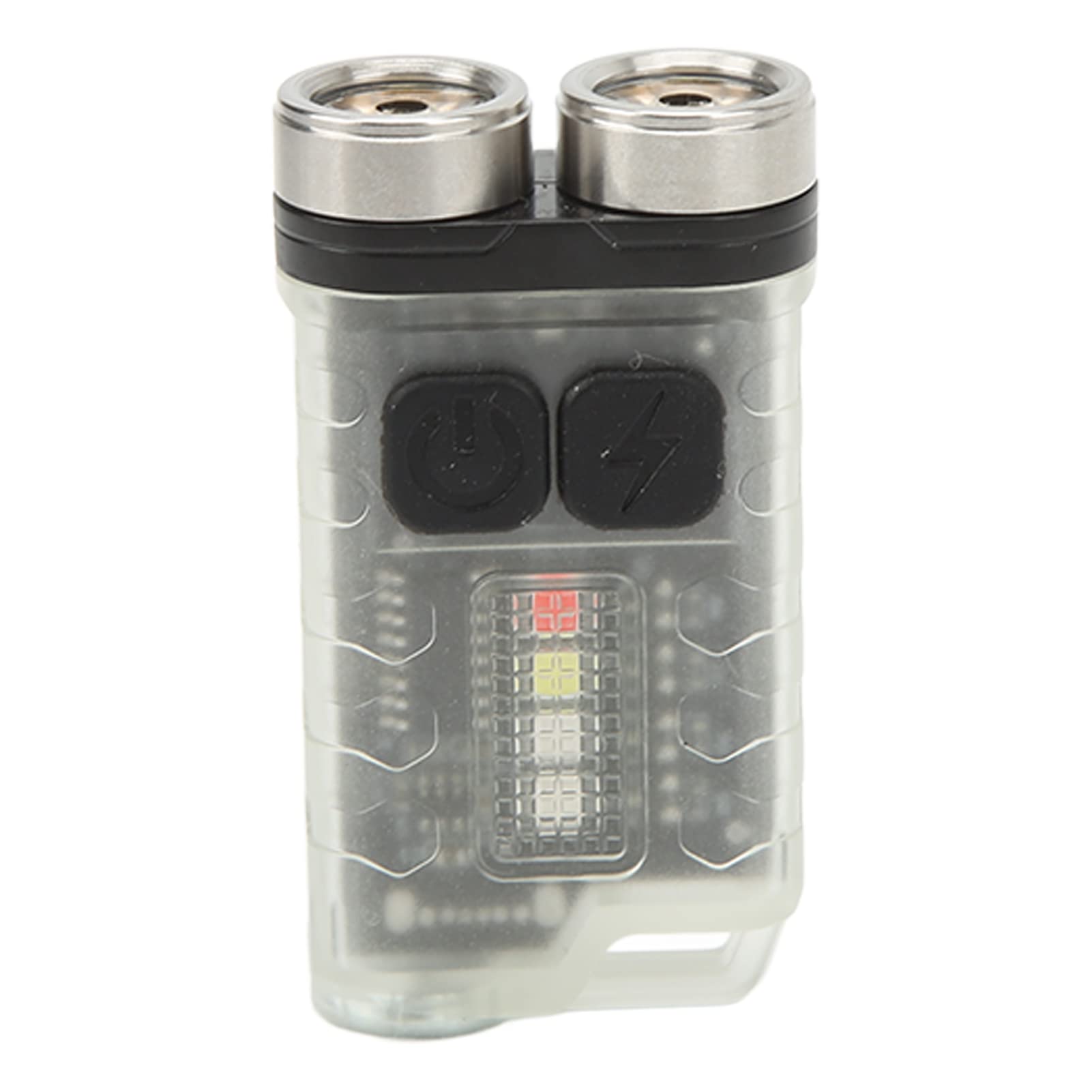 Jaerb Keychain Flashlight, Mini Torch Magnetic Suction Rechargeable Multi Function Stainless Steel 900 Lm 304 for Outdoor (White)