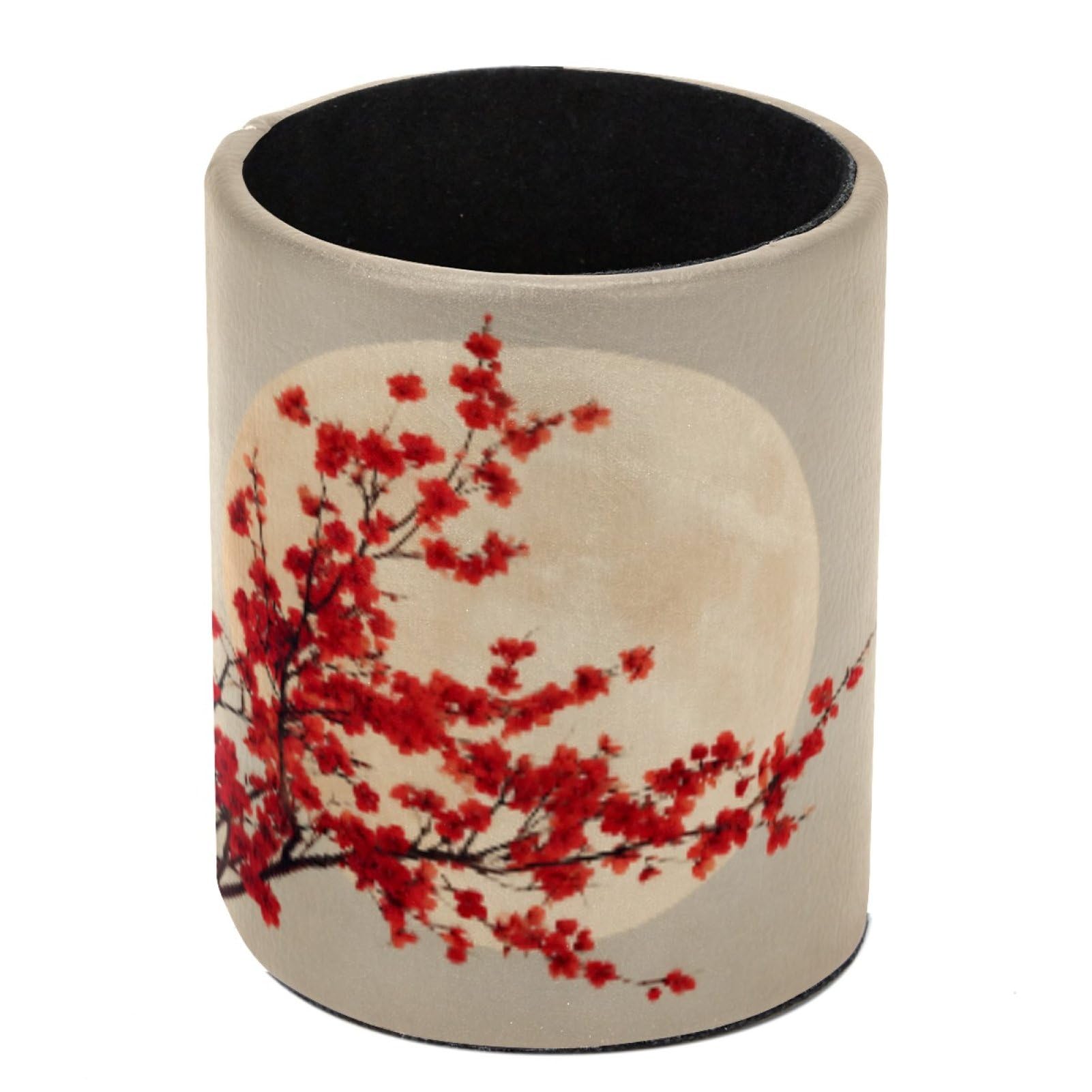 FWJZDSP Cherry Blossom Moon Pencil Cup Pen Organizer Makeup Brush Holder for Office Home Countertop Desk Accessory Storage